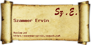 Szammer Ervin névjegykártya