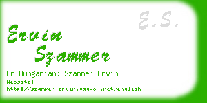 ervin szammer business card